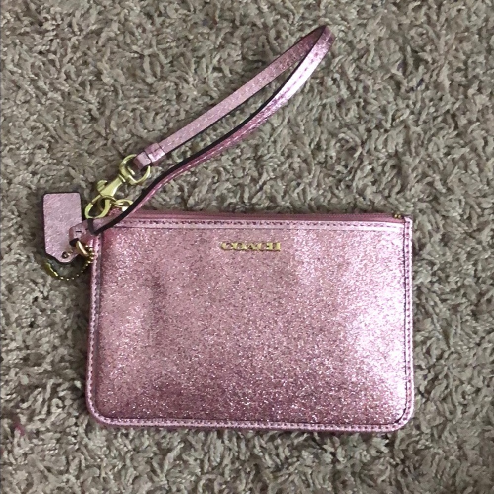 Pink sparkly wristlet